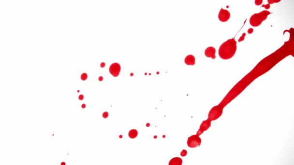 喷涂在白色背景上的红色漆刷笔划 — 图库视频影像