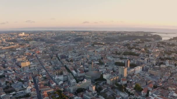 Letecký Pohled Náměstí Marques Pombal Portugalském Portu — Stock video
