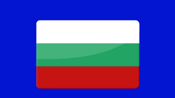 Een Digitale Opname Van Vlag Van Bulgarije Verschijnt Een Blauw — Stockvideo