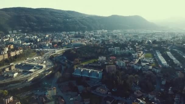 Sviçre Ticino Daki Chiasso Vacallo Nun Hava Manzarası — Stok video