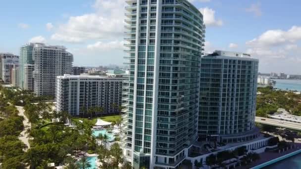 플로리다 마이애미 건물들이 마리나 — 비디오