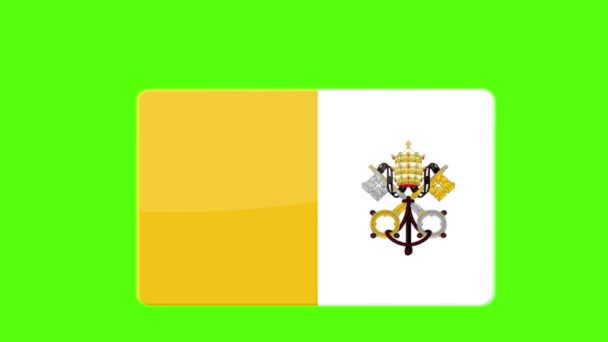 Una Ilustración Animada Bandera Ciudad Del Vaticano Que Aparece Pantalla — Vídeo de stock