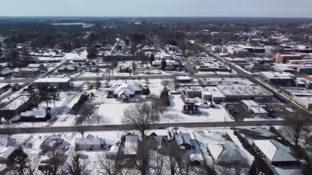 Drönare Syn Centrum Graham North Carolina Usa Vintern — Stockvideo
