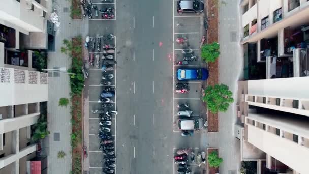 Una Vista Aérea Los Vehículos Estacionados — Vídeo de stock