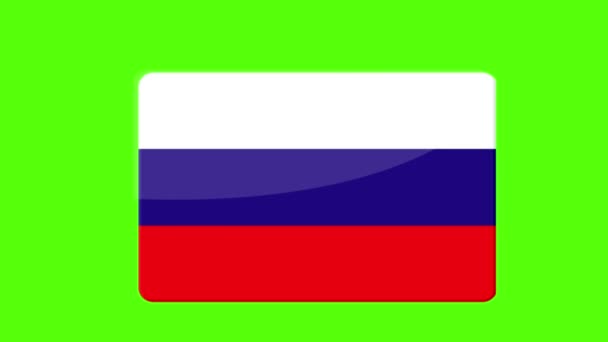 Digital Footage Flag Russia Popping Green Screen — Stock Video