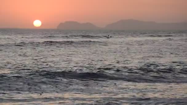 View Coastline Sunset Lima Peru — Video