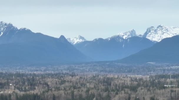 Piękna Scena Krajobrazu Thr Mount Baker Widok Langley Kolumbia Brytyjska — Wideo stockowe