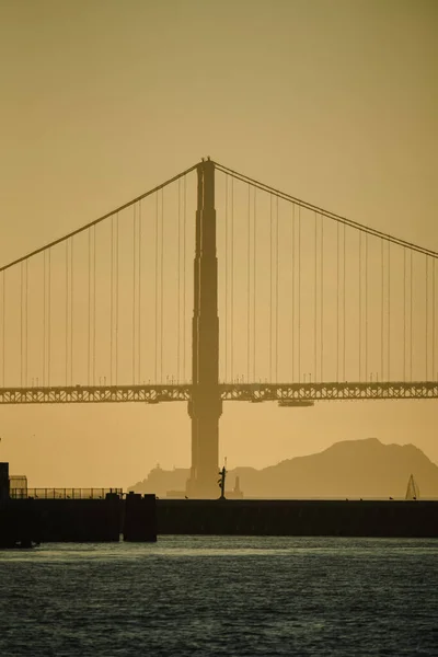 Вертикальний Силует Моста Золоті Ворота Сан Франциско Сша — стокове фото