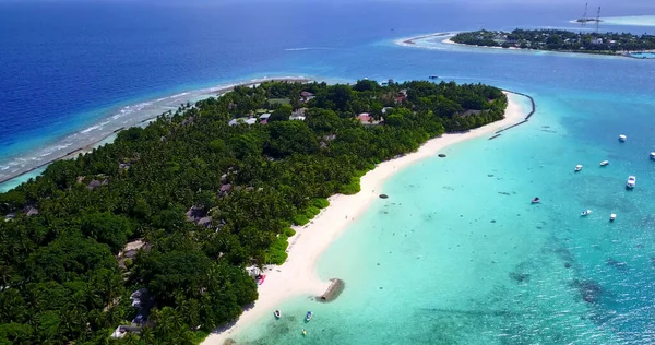 Uma Vista Aérea Uma Bela Paisagem Praia Maldivas — Fotografia de Stock