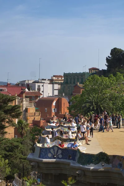 Barcelona Spain June 2Nd 2022 Tourists Viewing Platform Main Terrace — Stock Photo, Image