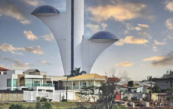 Una Hermosa Vista Torre Digital Situada Cerca Ciudad Brasilia Brasil — Foto de Stock