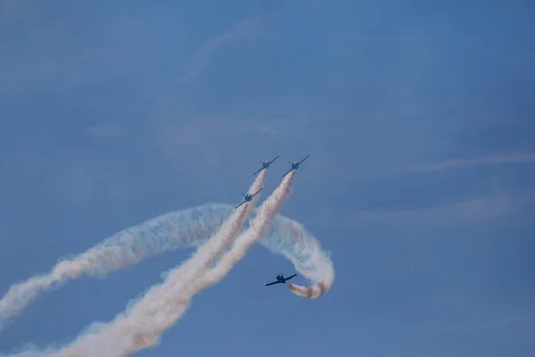 Beautiful View Jets Airshow Blue Sky — Stock Photo, Image