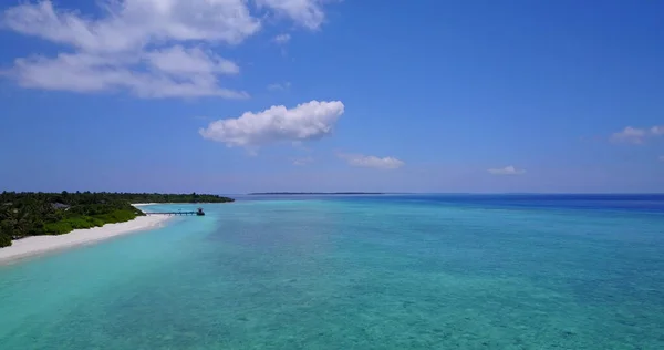 Aerial View White Sandy Beach Blue Water Maldives — Stock Photo, Image