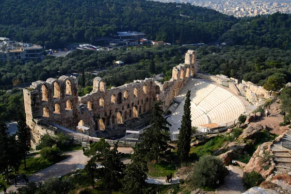 Una Vista Panorámica Odeón Herodes Atticus Atenas Grecia —  Fotos de Stock