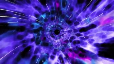 Mor bir uzay hiperuzay tünelinin bir çizimi