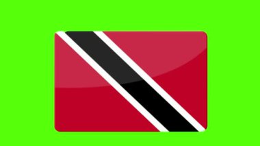 Trinidad ve Tobago bayrağının dijital görüntüleri yeşil ekranda beliriyor..