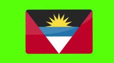 Antigua ve Barbuda 'nın ulusal bayrağı yeşil ekranda