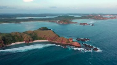 Deniz manzarası ve yazın Endonezya 'daki Lombok Adası.