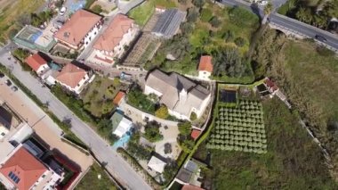 Riva Ligure şehrinin hava görüntüleri, İtalya