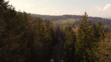 Kuzey İtalya 'daki dağ vadisinde hava manzarası