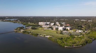 Tampa Körfezi, Florida, ABD 'deki Güvenlik Limanı' nın insansız hava aracı görüntüsü.