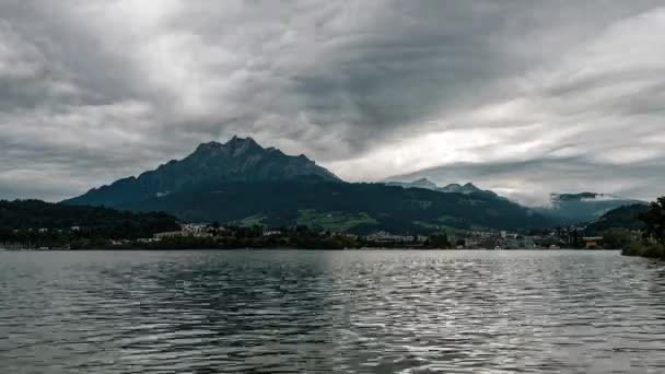 Time Lapse Video Van Wolken Die Bewegen Mount Pilatus Zwitserland — Stockvideo