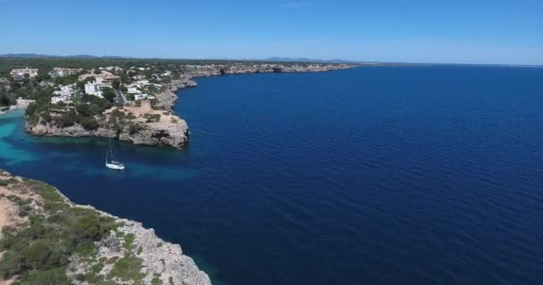 Uma Antena Mar Edifícios Palma Maiorca Espanha — Vídeo de Stock