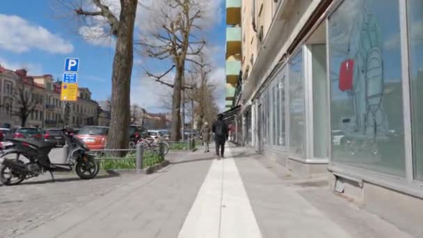 Ulica Centrum Orebro Szwecja Słoneczny Dzień — Wideo stockowe