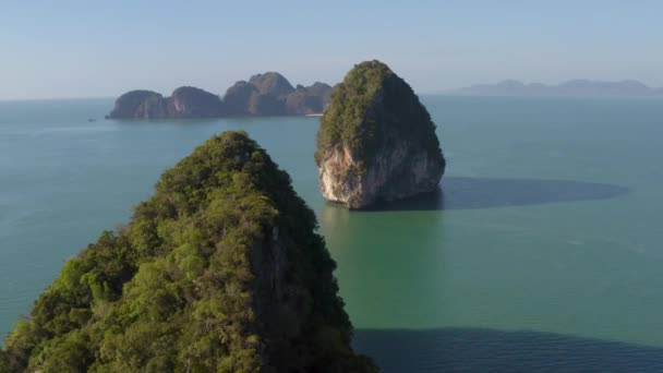 Den Vackra Flygdrönare Bilder Hongöarna Andamansjön Nära Krabi Phuket Thailand — Stockvideo