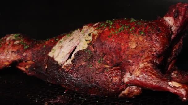 Сочное Мясо Гриле — стоковое видео