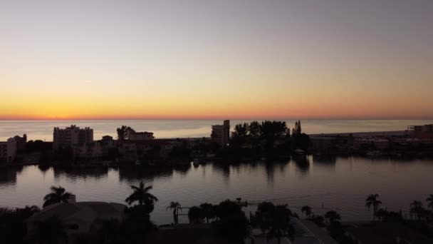 Beau Coucher Soleil Sur Les Bâtiments Treasure Island Floride — Video