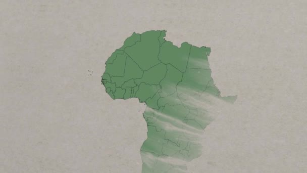 Mapa Ukazująca Maroko Góry Powiększenie Maroko Mapa Lokalizacja Mapie Afryki — Wideo stockowe