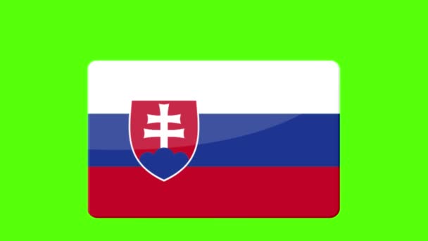 Digitale Beelden Van Vlag Van Slowakije Verschijnen Het Groene Scherm — Stockvideo