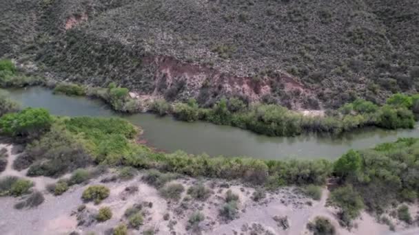 Drönarbilder Verde River Bartlett Lake Arizona — Stockvideo