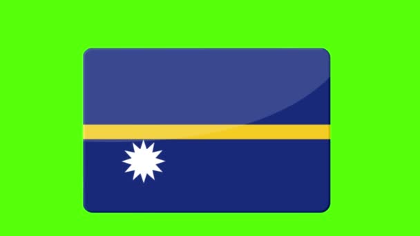 Цифровые Кадры Флага Науру Появляющиеся Зеленом Экране — стоковое видео
