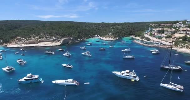 Uma Antena Barcos Palma Maiorca Espanha — Vídeo de Stock