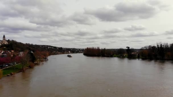 Widok Francję Herblay Seine Fleuve — Wideo stockowe