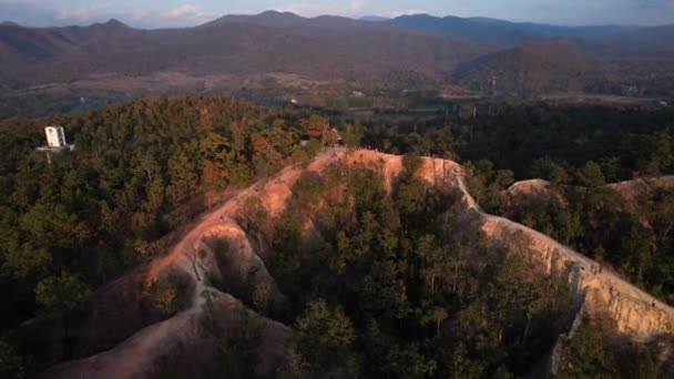 Une Séquence Aérienne Paysage Montagne Avec Des Arbres — Video