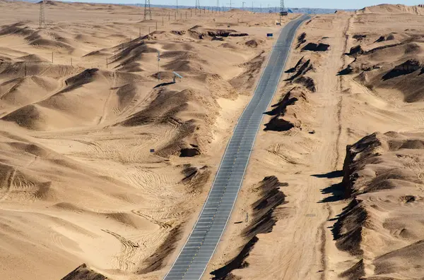 Una Hermosa Vista Camino Desierto Día Soleado —  Fotos de Stock