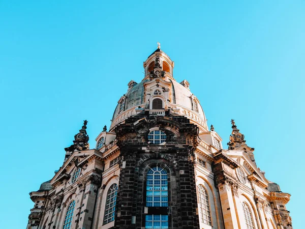 Uma Foto Baixo Ângulo Frauenkirche Dresden Alemanha — Fotografia de Stock