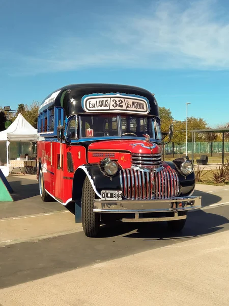 Старий Червоний Chevrolet 1946 Року Громадського Пасажирського Транспорту Буенос Айресі — стокове фото