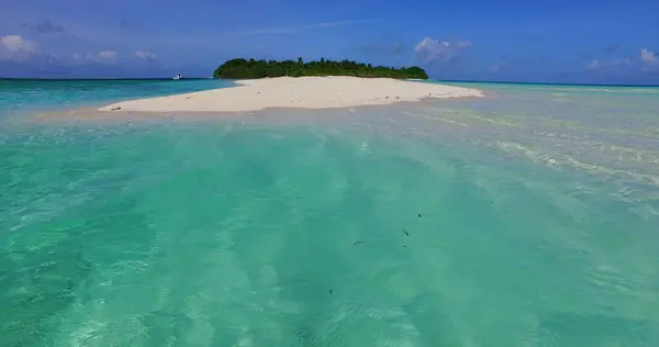 Una Isla Con Árboles Rodeada Océano —  Fotos de Stock