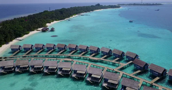 Aerial View Overwater Bungalows Maldives — Stock Photo, Image