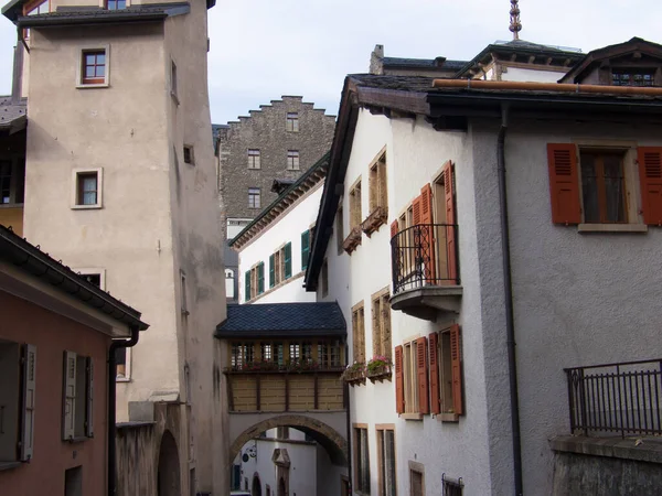 Die Historischen Steinhäuser Ländlichen Soin Schweiz — Stockfoto