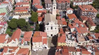 Riva Ligure şehrinin hava görüntüleri, İtalya