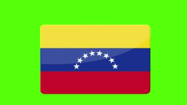 Yeşil arka planda Venezuela bayrağının bir çizimi