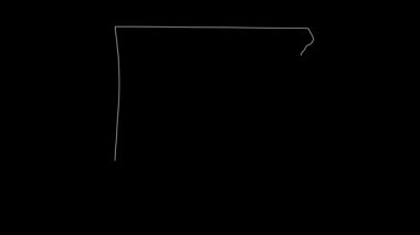 Arkansas 'ın 2D haritası, Arkansas haritası beyaz anahat, Arkansas ABD' nin animasyon yakın haritası, harita animasyonu