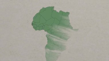 Mısır 'ın yukarıdan yakınlaştığını gösteren bir harita. Mısır haritası Afrika haritasında, Mısır sınırları, harita animasyonu