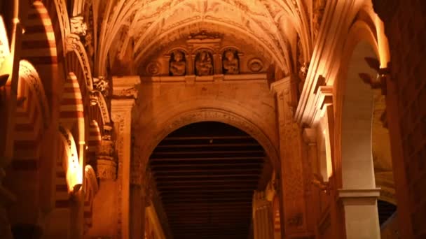 Hermoso Interior Mezquita Córdoba España — Vídeo de stock