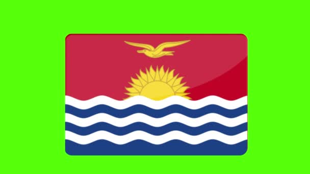 Uma Ilustração Digital Bandeira Nacional Kiribati Uma Tela Fundo Verde — Vídeo de Stock